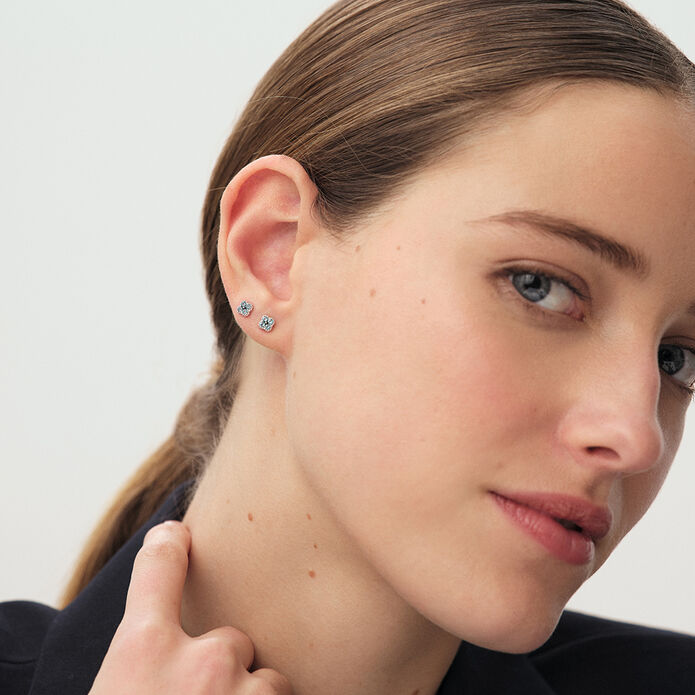 Stud earrings BELOVED - Turquoise / Silver - All jewellery  | Agatha