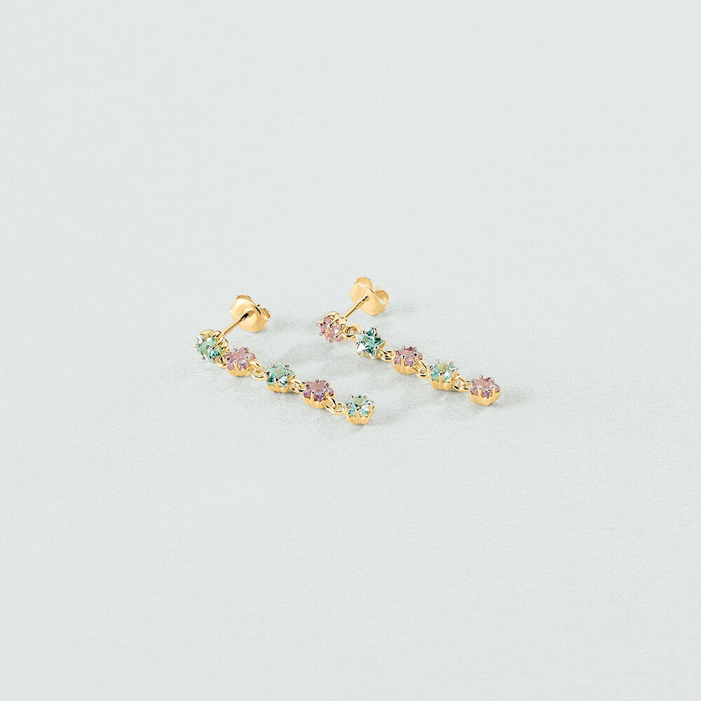 Long earrings SPACEAG - Multicolor / Gold - Earrings  | Agatha