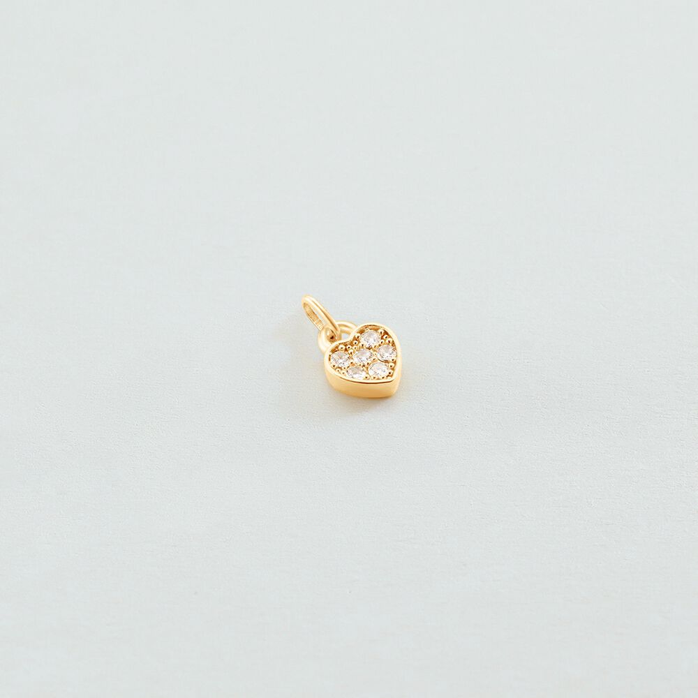 Pendant LOCK HEART - Crystal / Golden - Jewellery  | Agatha