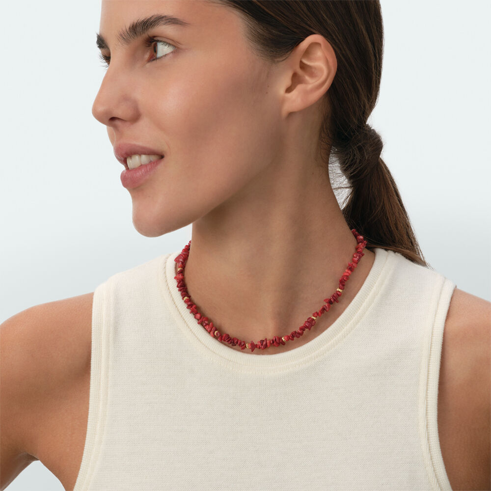 Choker necklace CASSIS - Red / Gold - Choker necklace  | Agatha