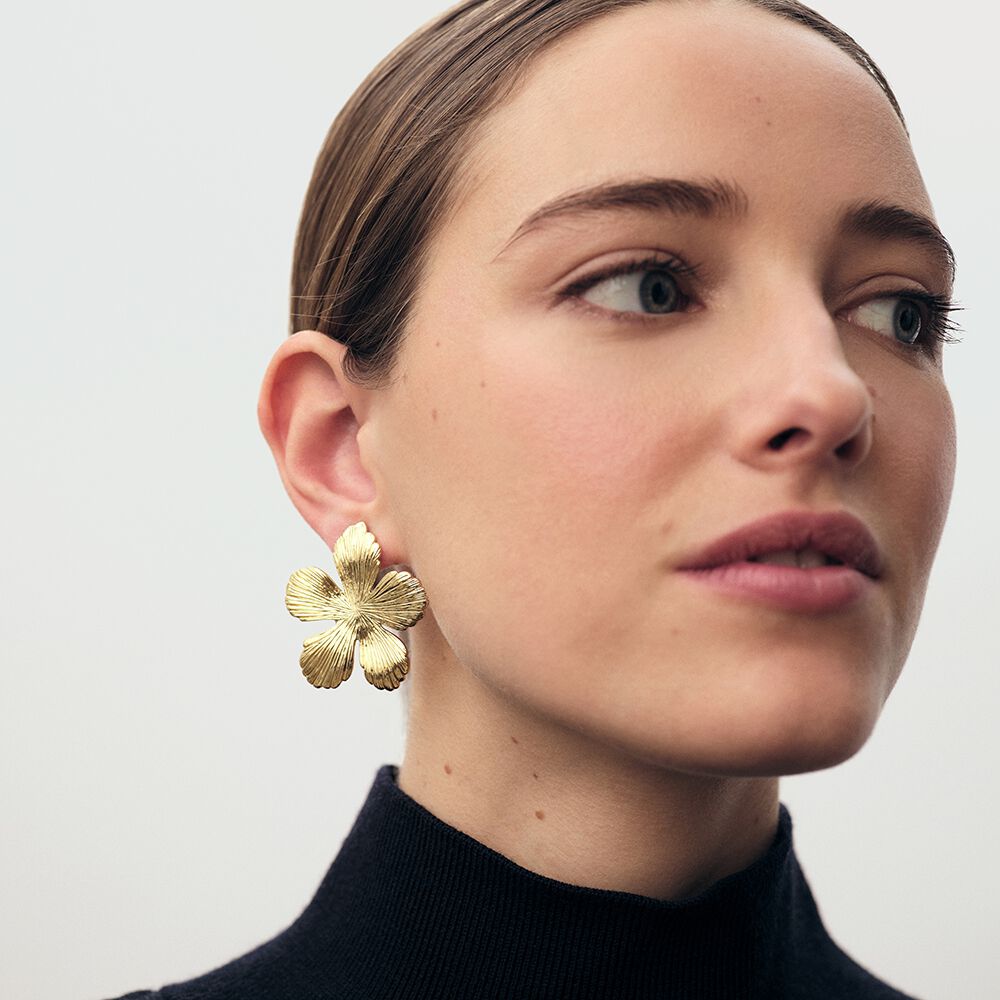 Long earrings BLOOM - Golden - Earrings  | Agatha