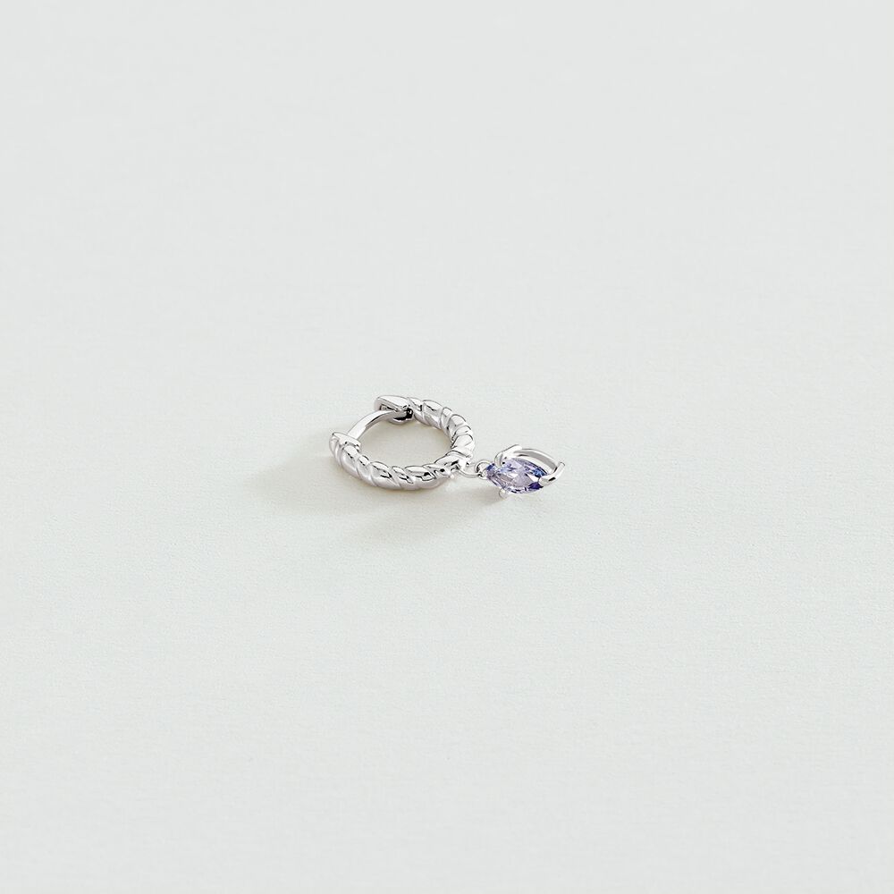 Hoop piercing MAMBA - Lavender / Silver - Hoop piercing  | Agatha