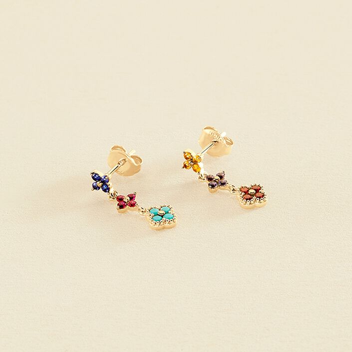 Long earrings BELOVED - Multicolor / Gold - All jewellery  | Agatha