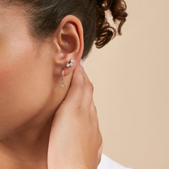 Hoop piercing MIX & MATCH - Crystal / Silver - All jewellery  | Agatha