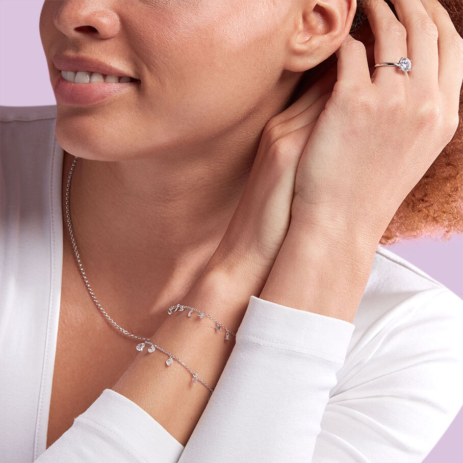 Link bracelet PETILLE - Crystal / Silver - All bracelets  | Agatha
