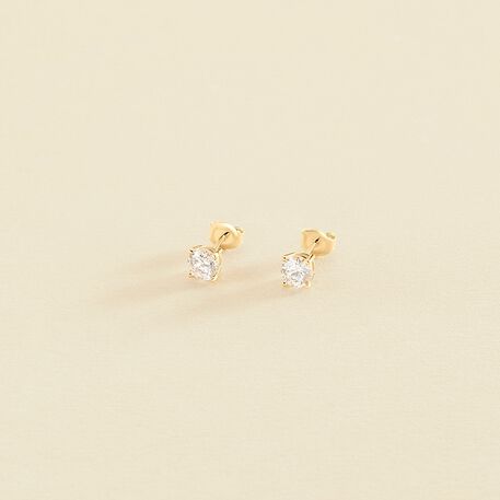 Stud earrings SOL - Crystal / Golden - All earings  | Agatha