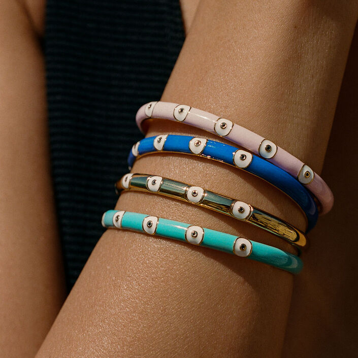 Bangle CYCLADES - Turquoise / Gold - All jewellery  | Agatha