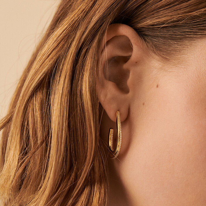 Hoops GEMINI - Crystal / Golden - All jewellery  | Agatha