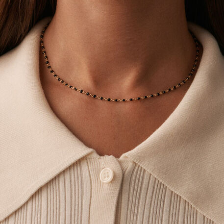 Choker necklace SMARTY - Black / Gold - All jewellery  | Agatha