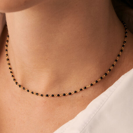 Choker necklace SMARTY - Black / Gold - All jewellery  | Agatha
