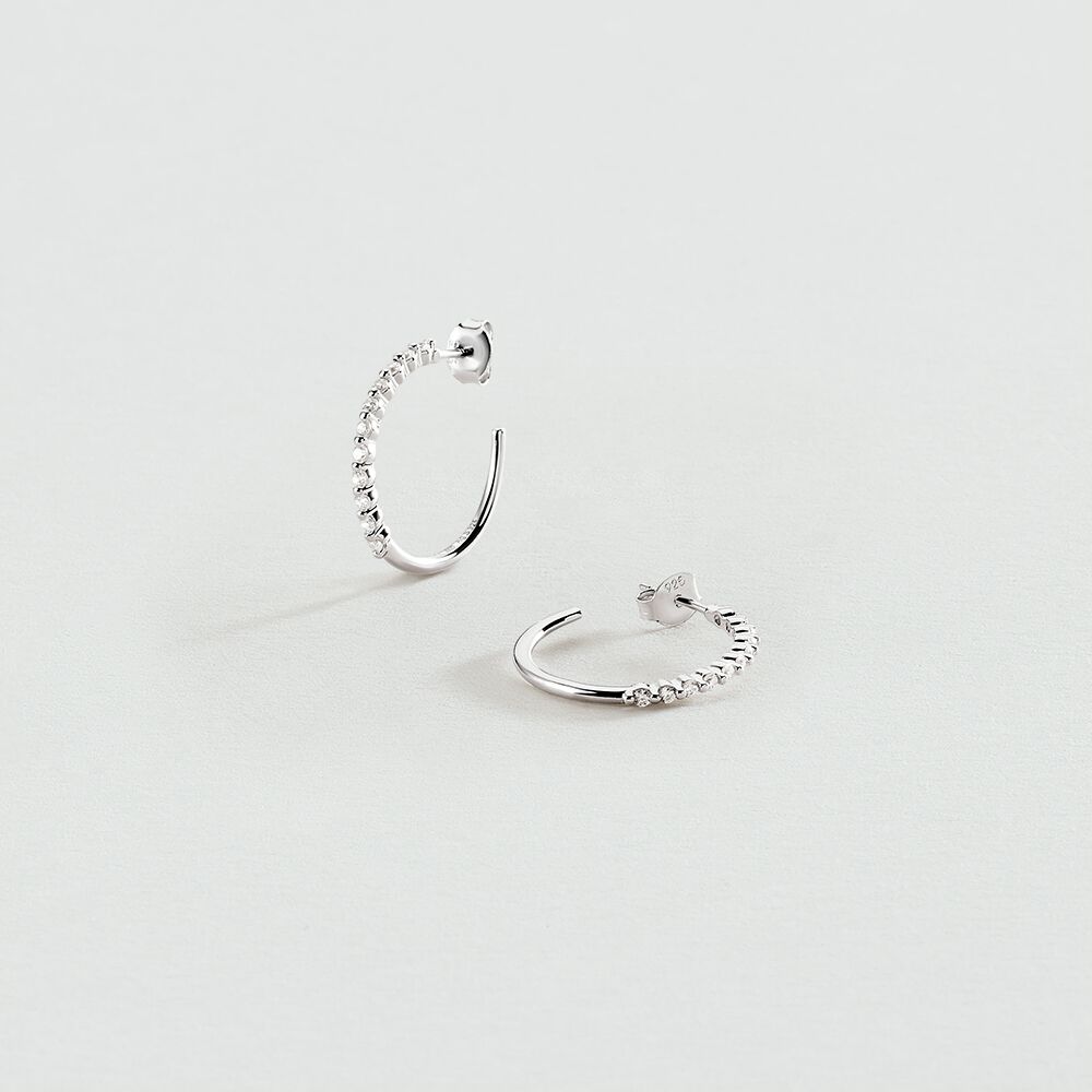Hoops BELOVED - Crystal / Silver - Earrings  | Agatha