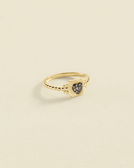 Thin ring DIAMONDS - Gold / Gun - All jewellery  | Agatha