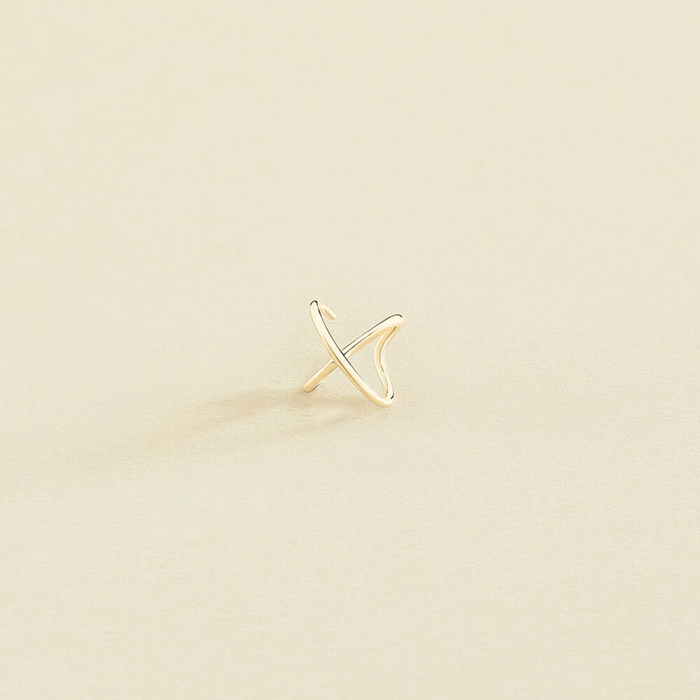 Ear cuff CRUZADO - Golden - Ear cuff  | Agatha