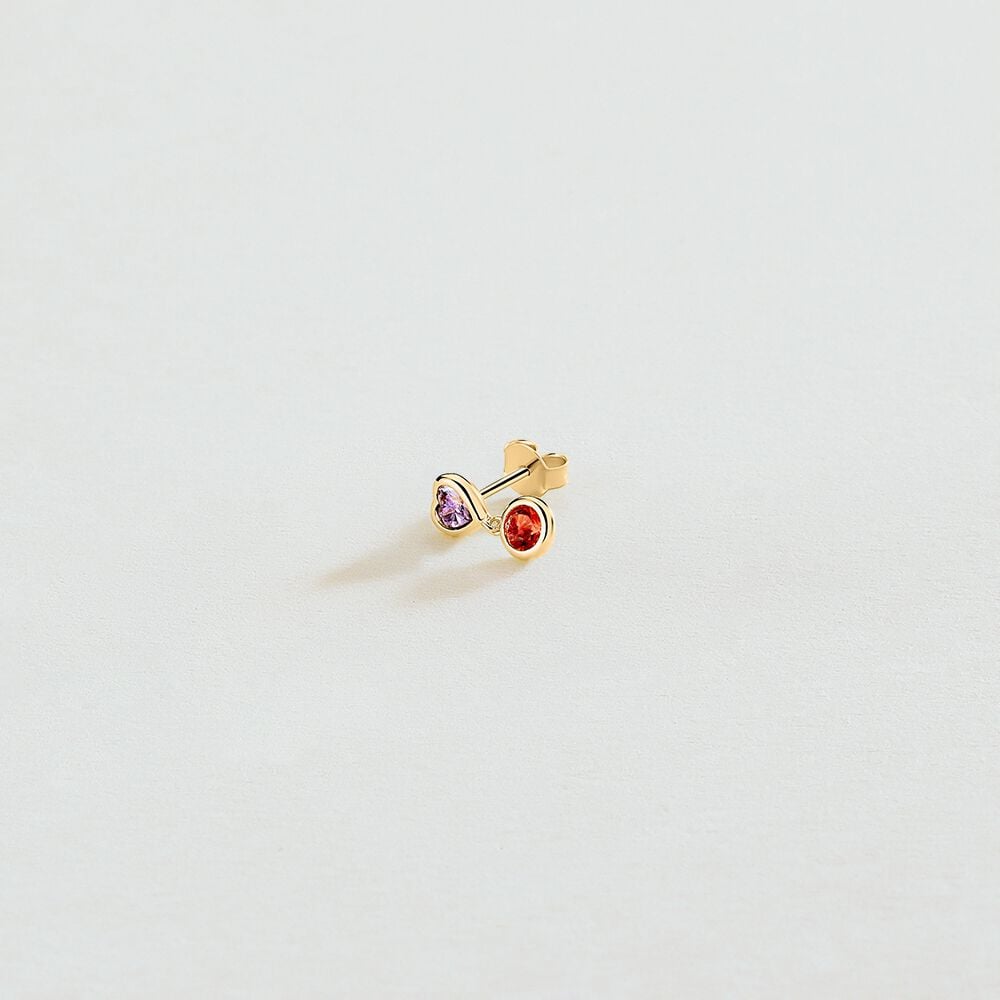 Piercing stud LILA - Purple / Gold - Jewellery  | Agatha