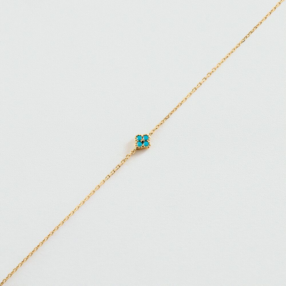 Link bracelet BELOVED - Turquoise / Gold - Bracelets  | Agatha