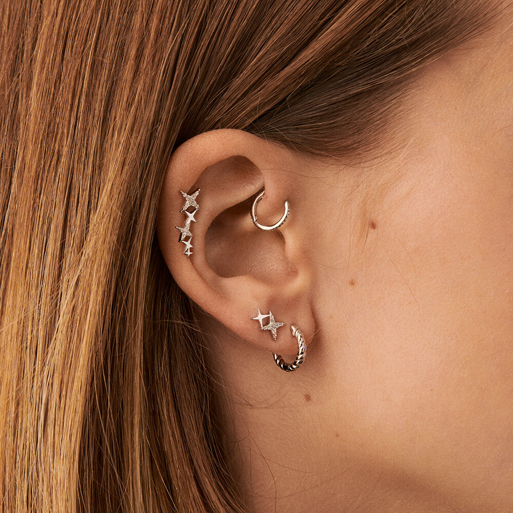 Piercing stud SHINING - Crystal / Silver - Jewellery  | Agatha