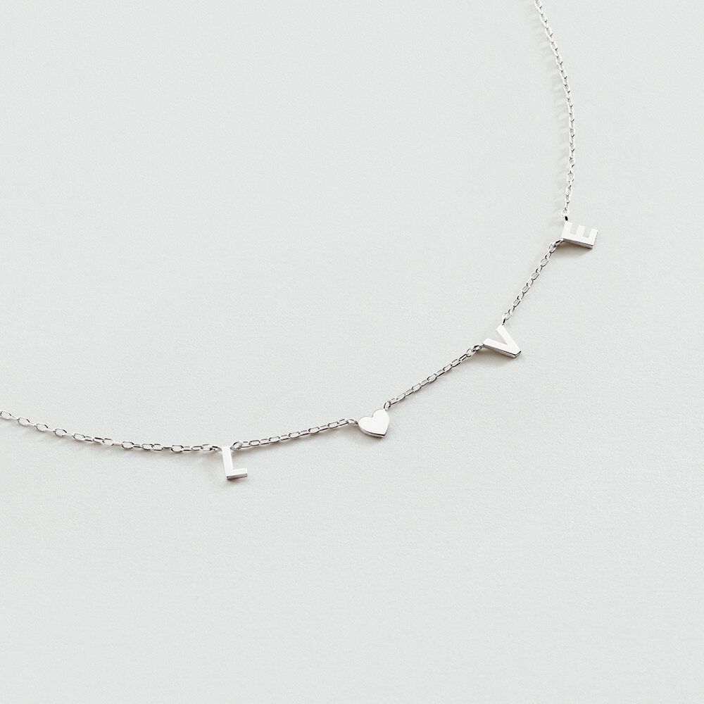 Choker necklace WITH LOVE - Silver - Choker necklace  | Agatha