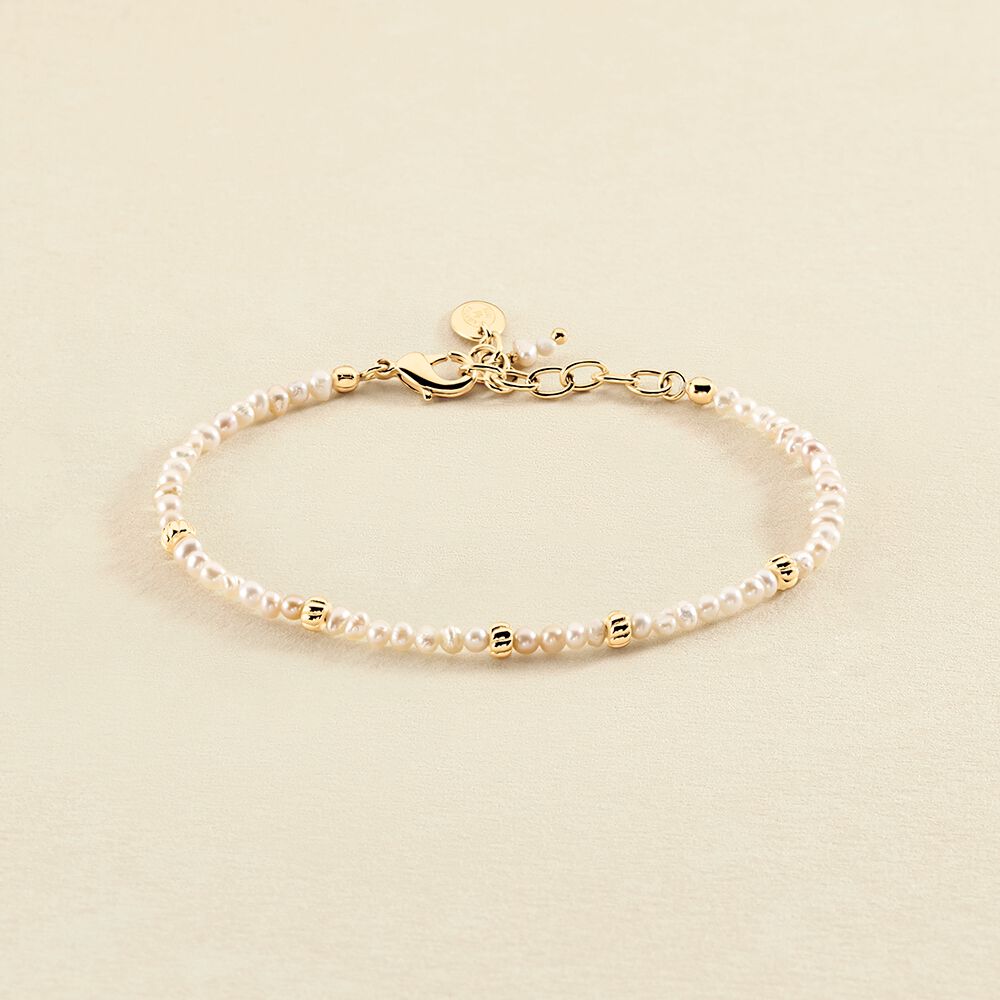 Link bracelet DIONE - Pearl / Gold - All jewellery  | Agatha