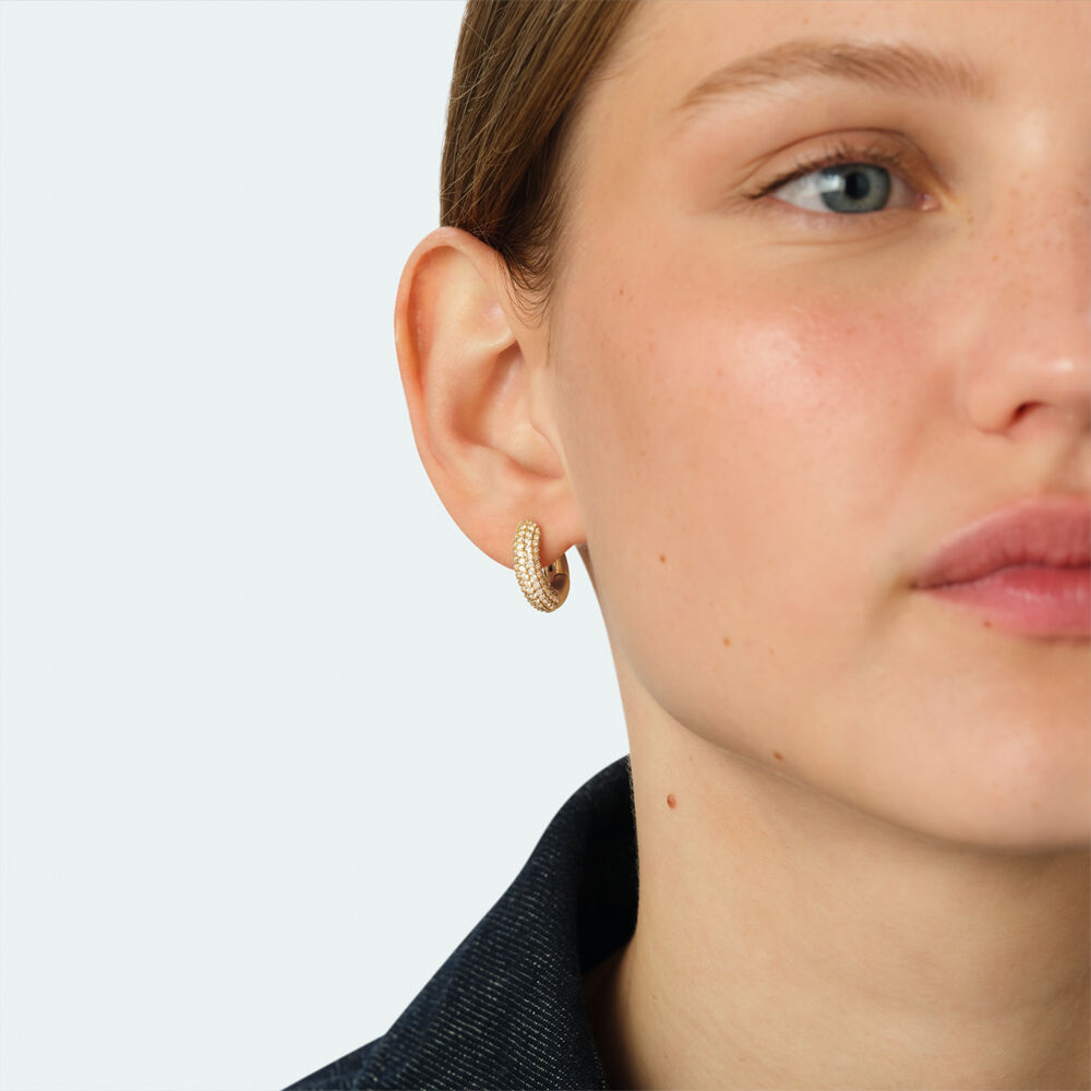 Hoops XOXO PAV&Eacute; - Crystal / Golden - Earrings  | Agatha