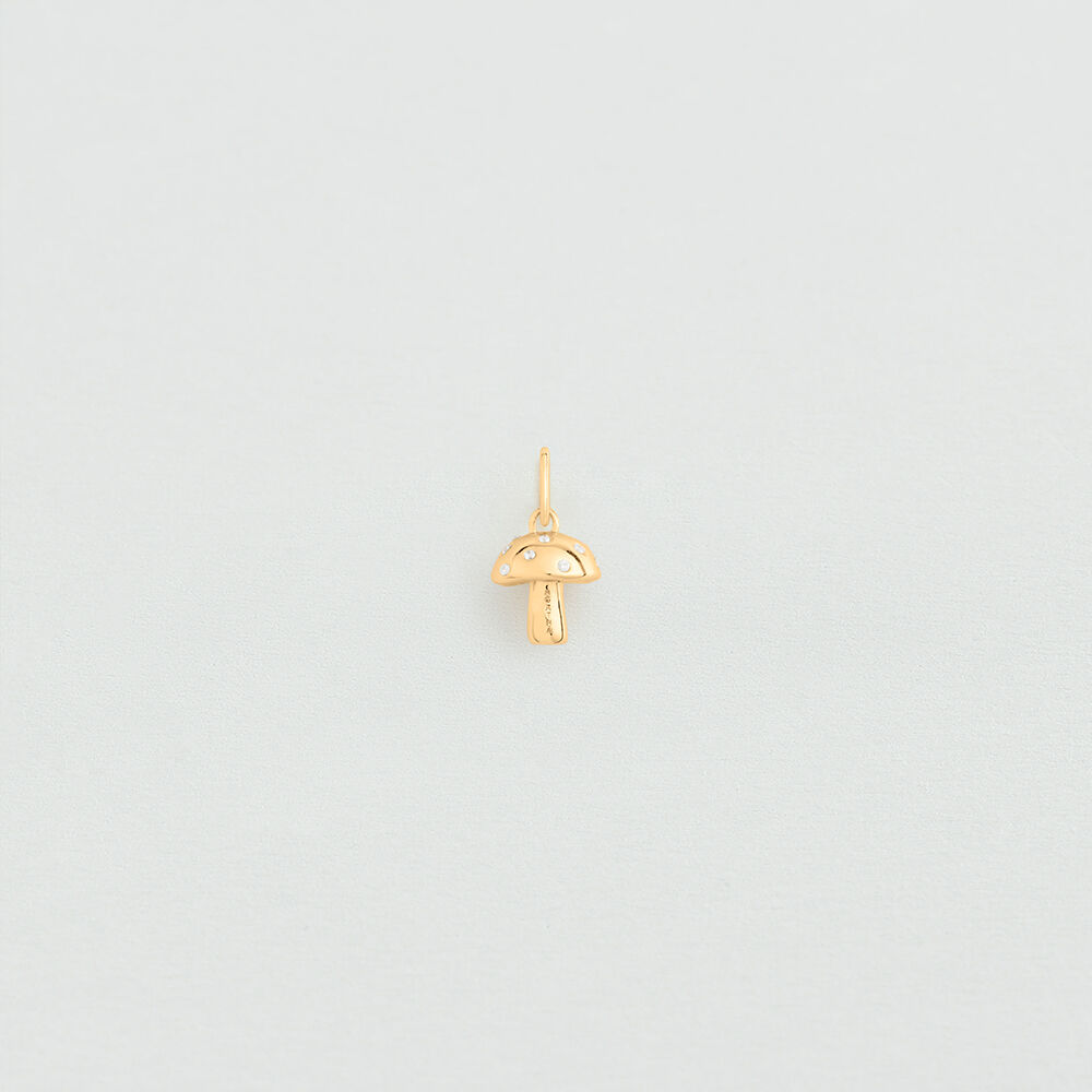 Pendant MUSHROOM - Crystal / Golden