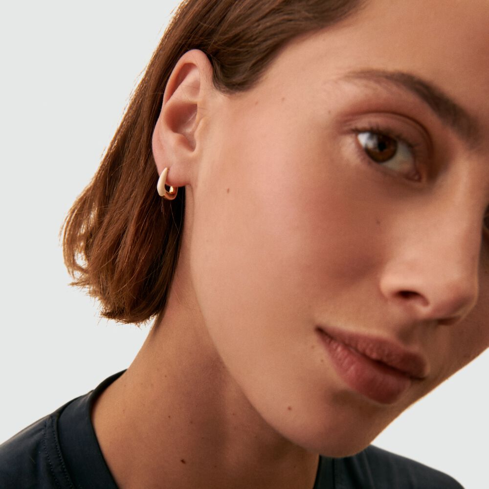 Hoop piercing SUZETTE - White / Gold - Genuine silver  | Agatha