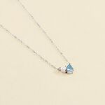 Choker necklace JACKIE - Silver / Aquamarine blue  - All jewellery  | Agatha