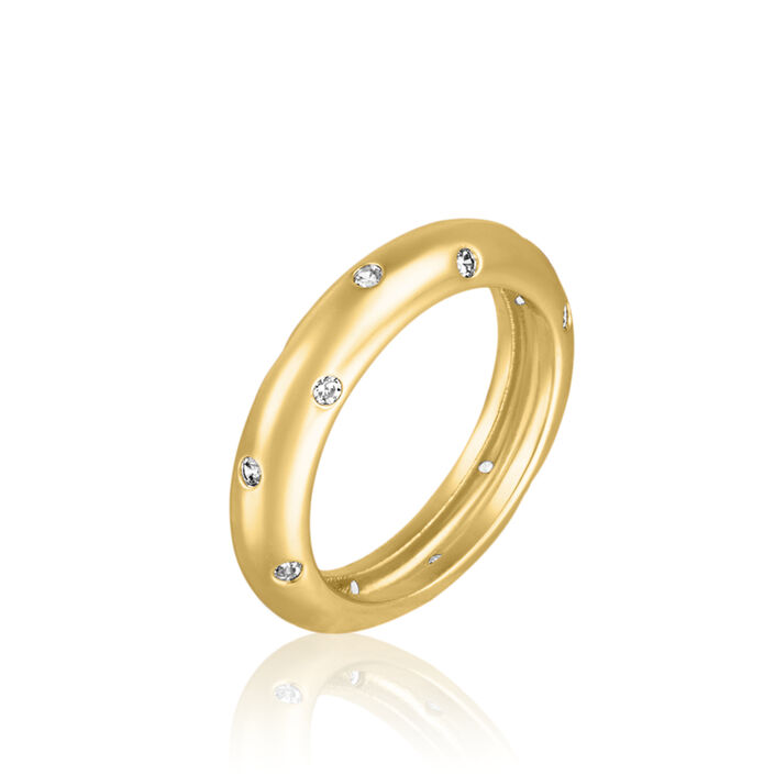 Thin ring PURE - Crystal / Gold - All jewellery  | Agatha