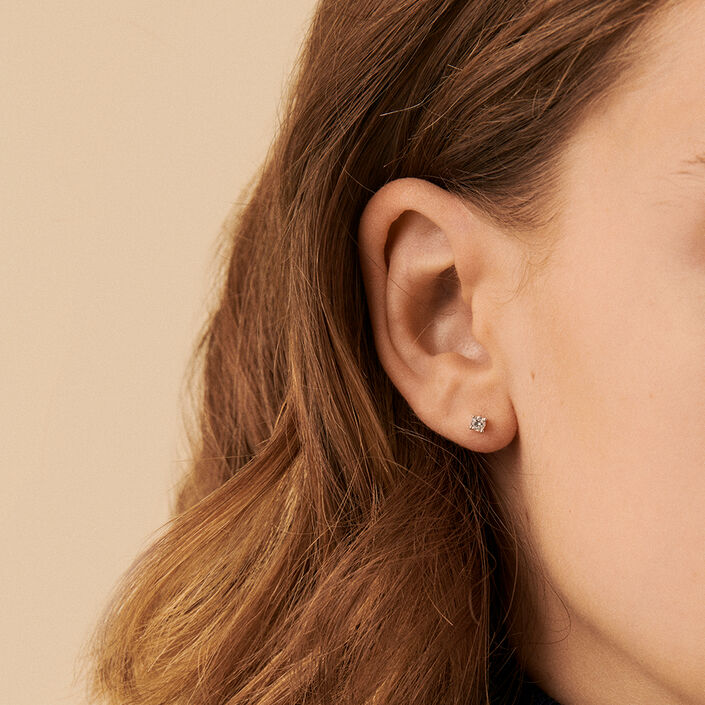 Stud earrings SOL - Crystal / Silver - All earings  | Agatha