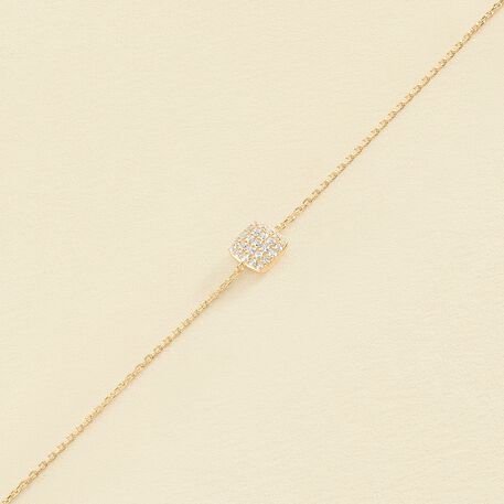 Link bracelet GLORIA - Crystal / Golden - All bracelets  | Agatha
