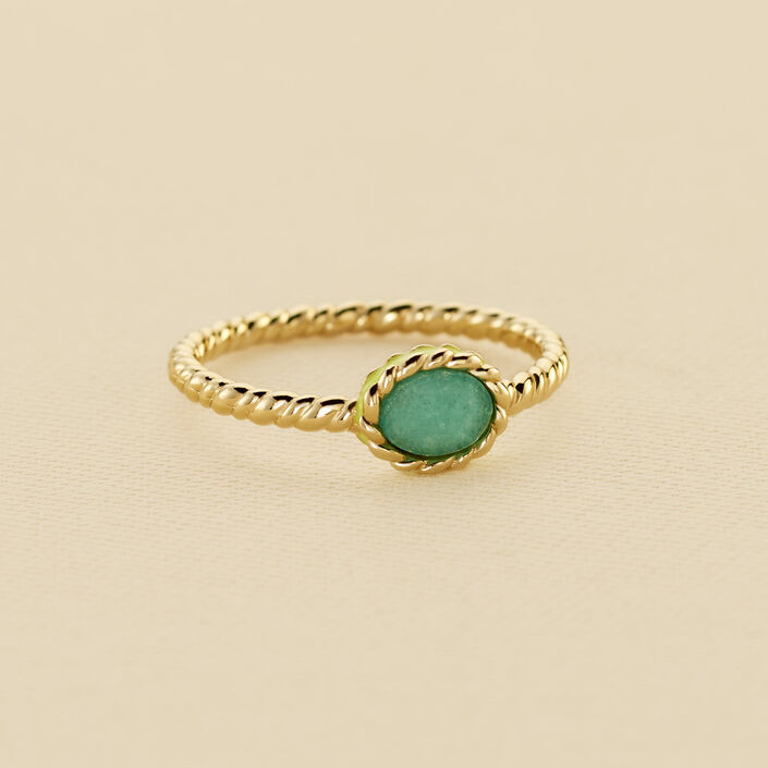 Thin ring ATMA - Amazonite/ yellow - All jewellery  | Agatha