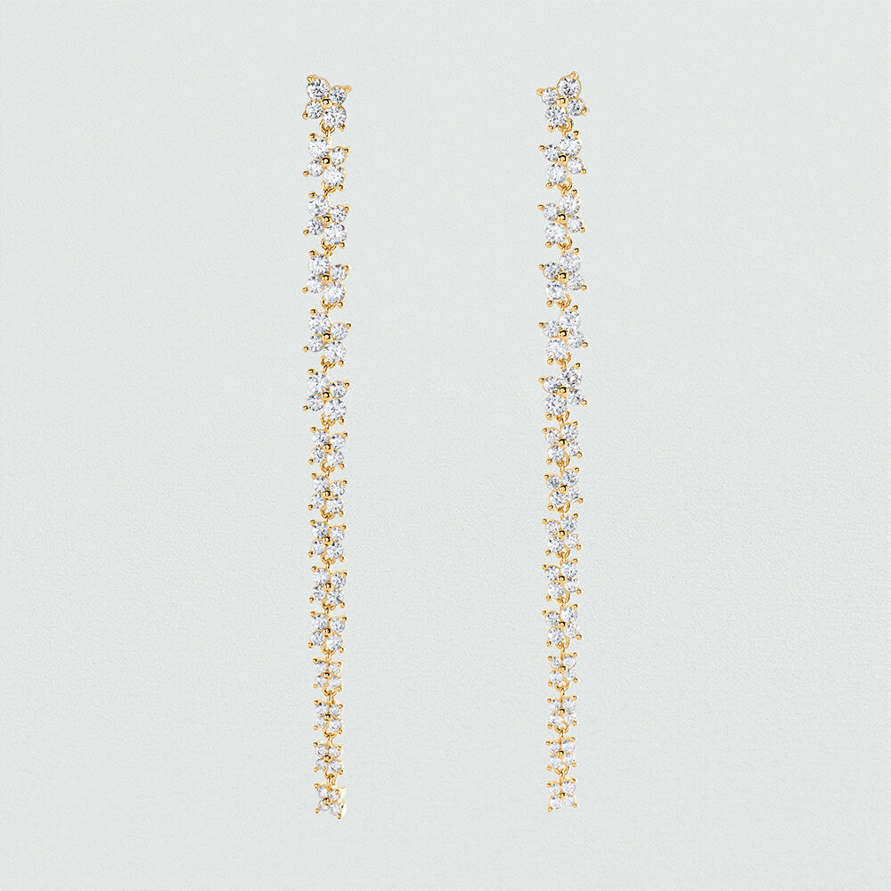 Long earrings BELOVED - Crystal / Golden - Beloved  | Agatha