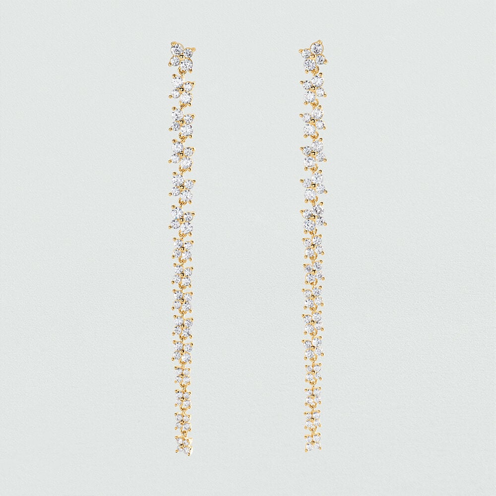 Long earrings BELOVED - Crystal / Golden - Earrings  | Agatha