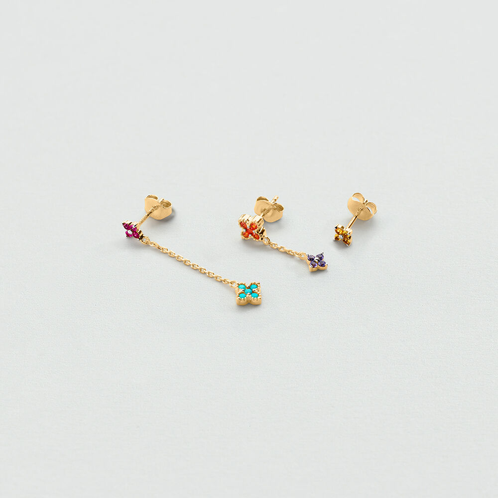 Stud earrings BELOVED MIX & MATCH - Multicolor / Gold - Earrings  | Agatha