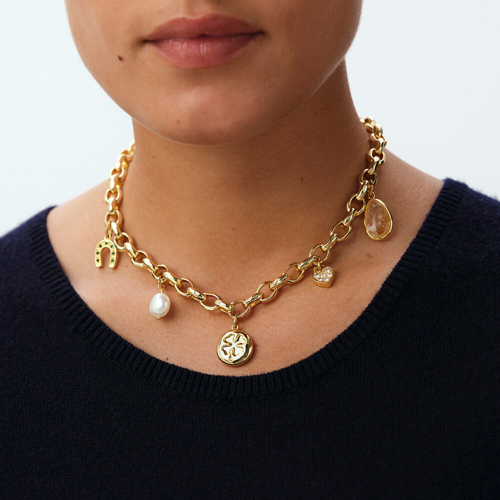 Choker necklace CHARMS - Multicolor / Gold - Choker necklace  | Agatha