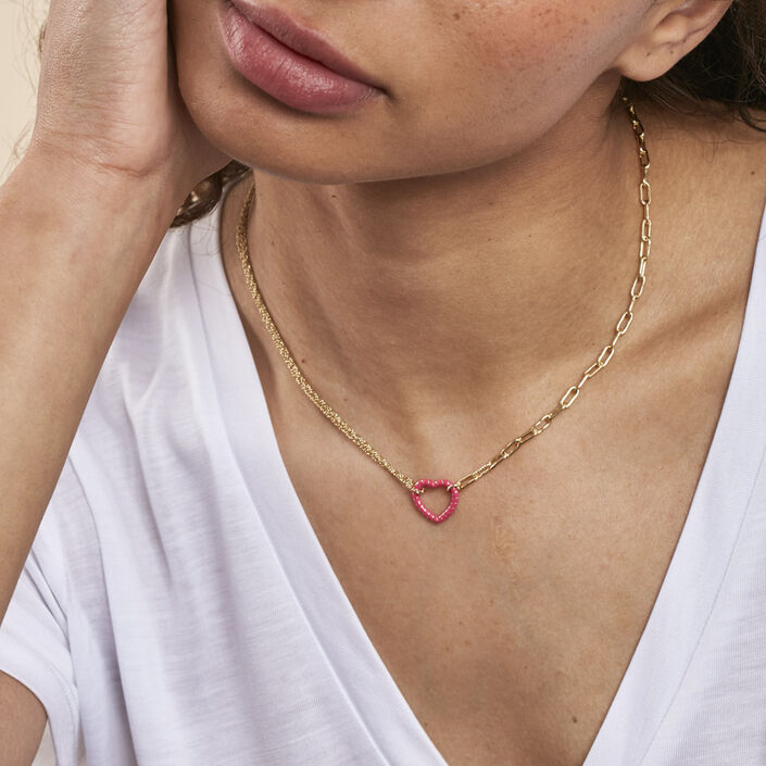 Choker necklace SESHA - Pink / Gold - All jewellery  | Agatha