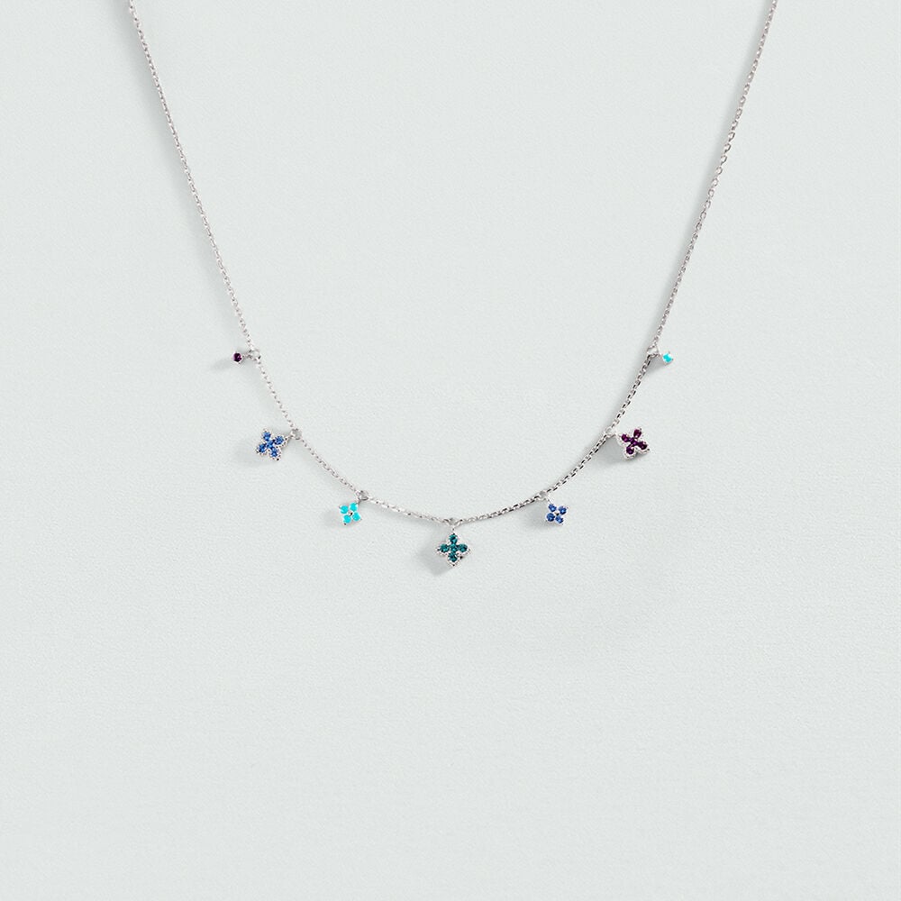 Choker necklace BELOVED - Multicolor / Silver - Genuine silver  | Agatha