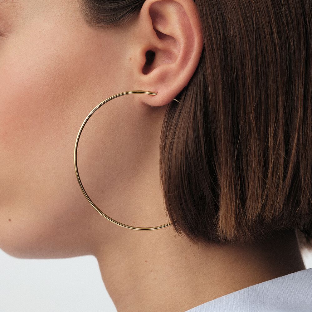 Hoops CREOLA - Golden - Genuine silver  | Agatha