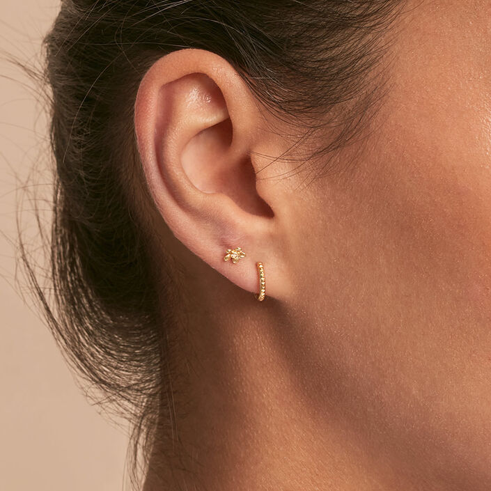 Piercing stud BLOOMY - Crystal / Gold - All jewellery  | Agatha