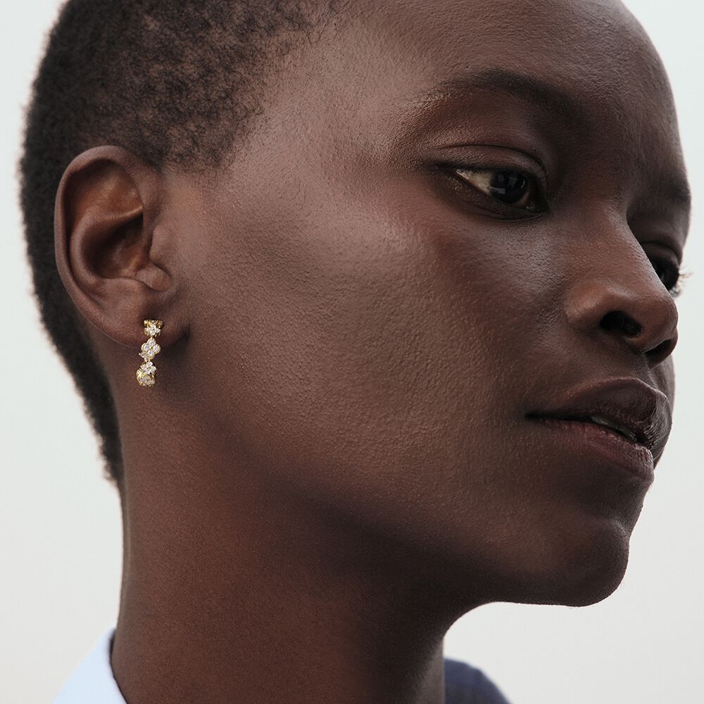 Hoops BELOVED - Crystal / Golden - Earrings  | Agatha