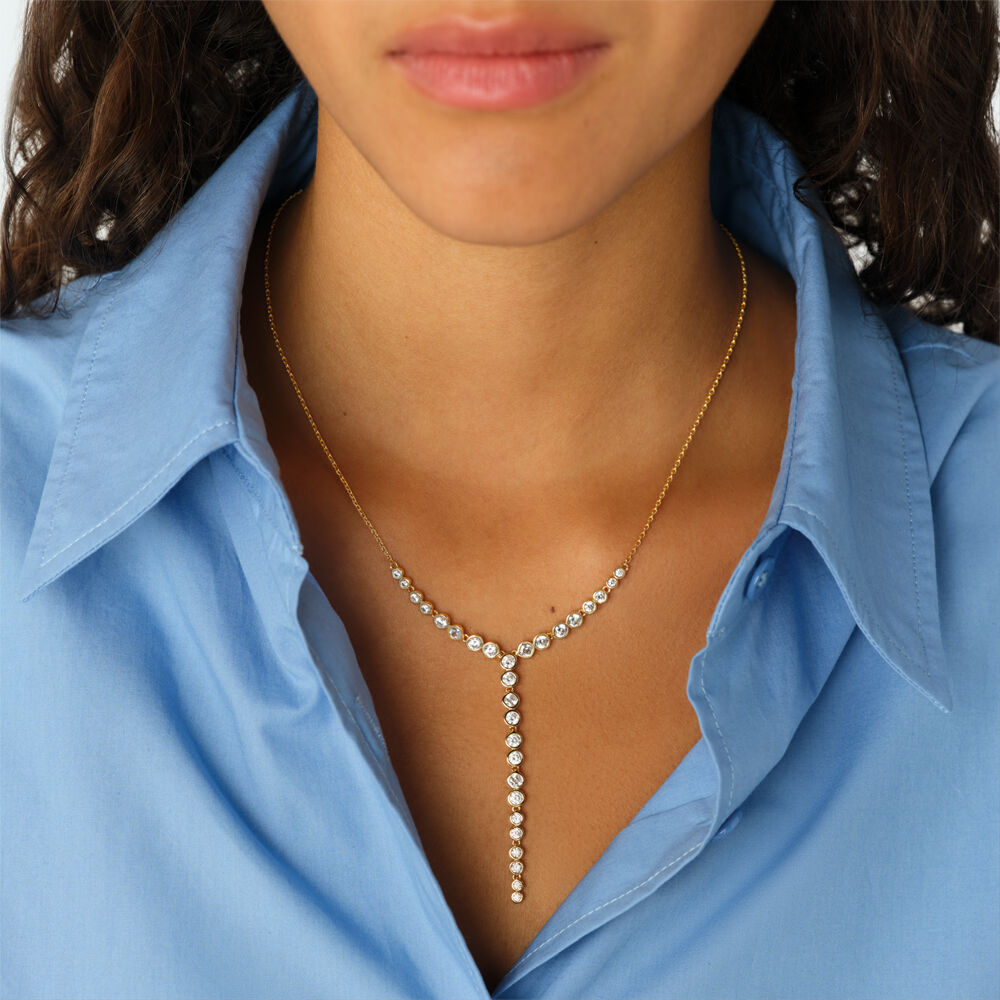 Short necklace SAINT GERMAIN RIVIERE - Crystal / Golden - Choker necklace  | Agatha
