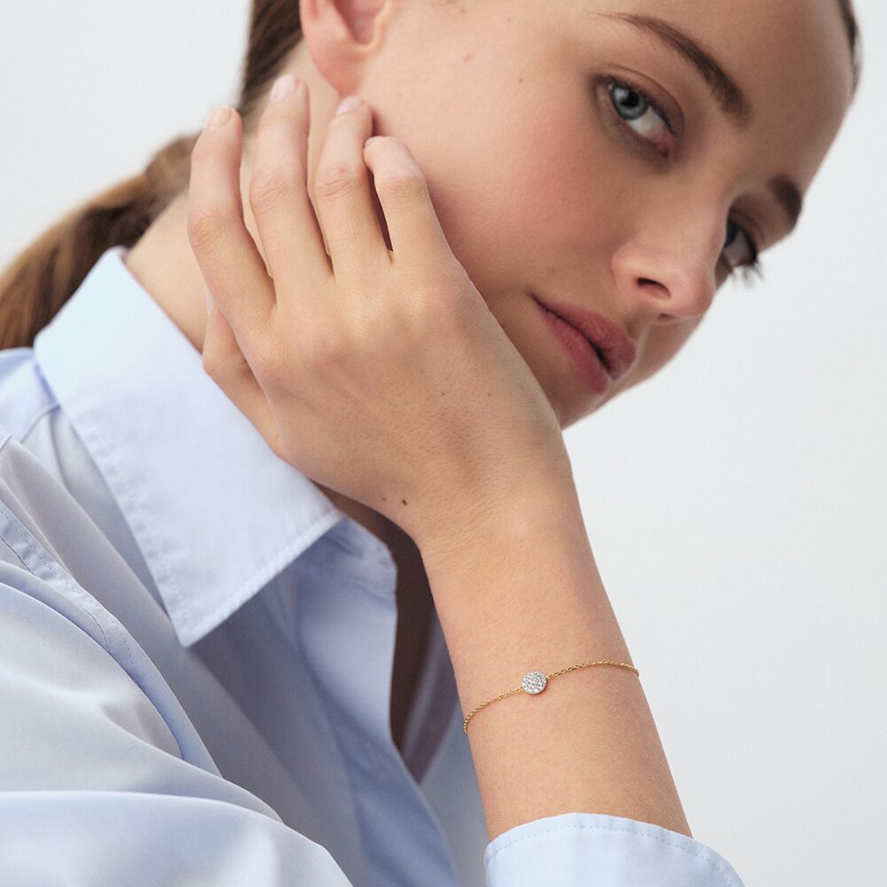 Link bracelet CRYSTAL - Crystal / Golden - Genuine silver  | Agatha