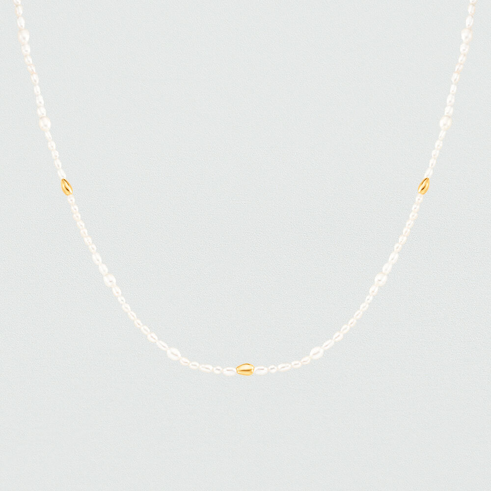 Long necklace IDYLLE - Pearl / Gold - Long necklace  | Agatha