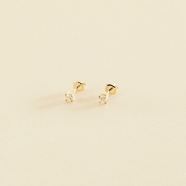 Stud earrings SOL - Crystal / Golden - All earings  | Agatha