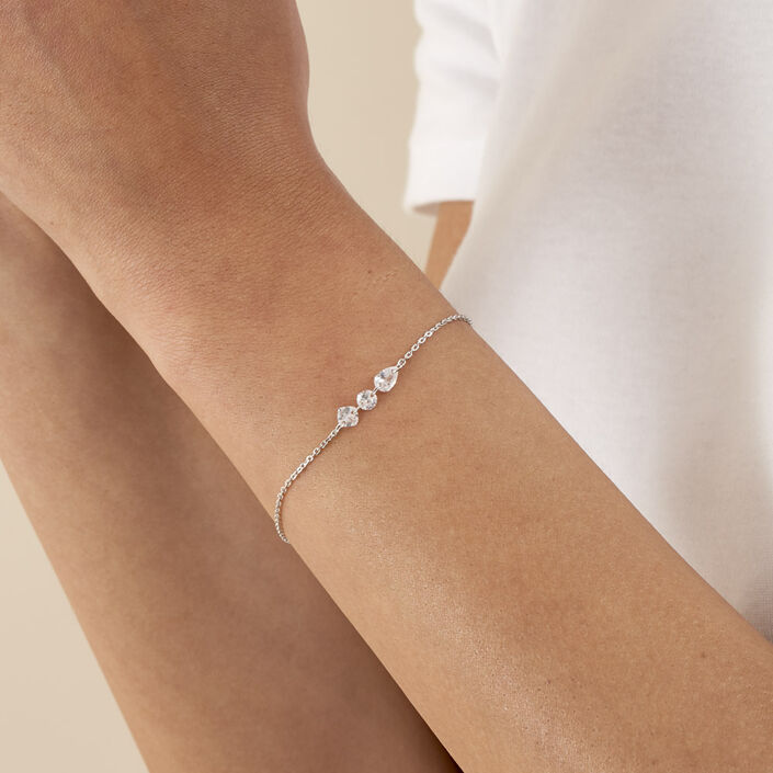 Link bracelet PETILLE - Crystal / Silver - All bracelets  | Agatha