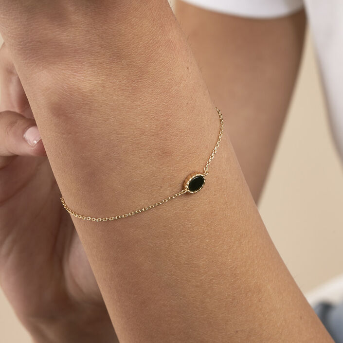 Link bracelet ATMA - Onyx/ green - All jewellery  | Agatha