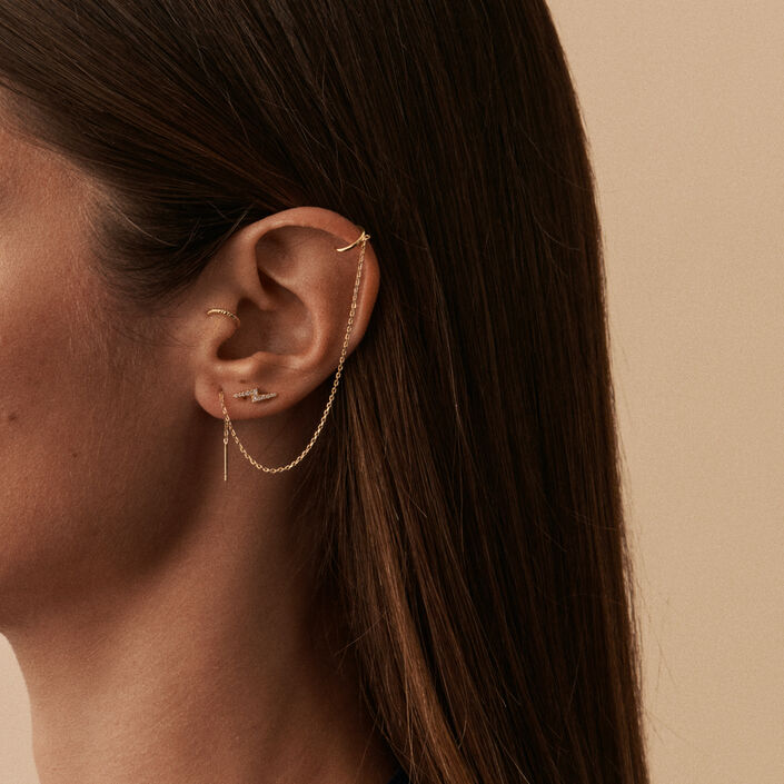 Ear cuff ROLLING - Golden - All jewellery  | Agatha