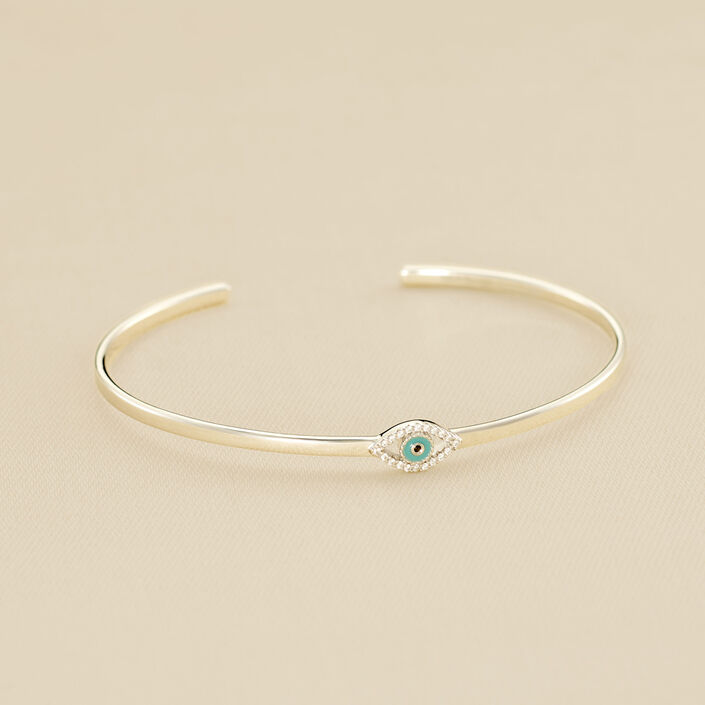 Bangle LUCKY EYE - Turquoise / Silver - All jewellery  | Agatha