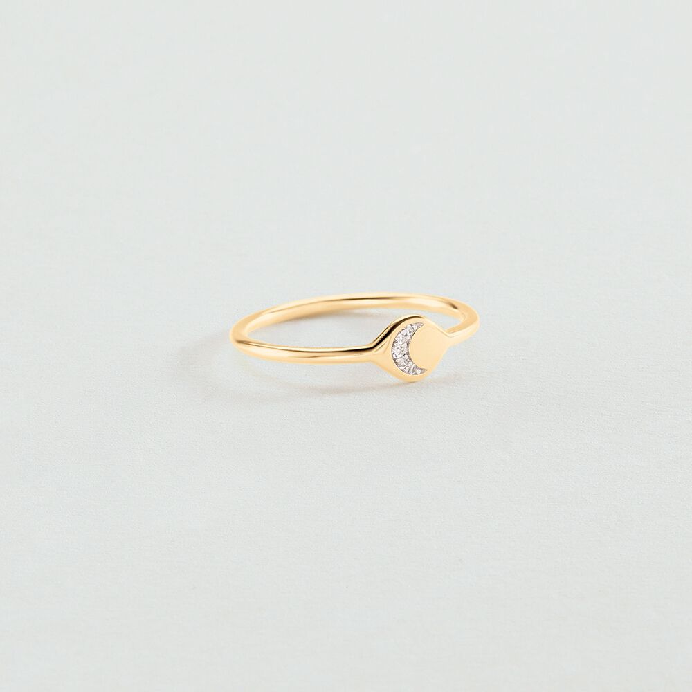 Thin ring MAHINA - Crystal / Golden - Jewellery  | Agatha