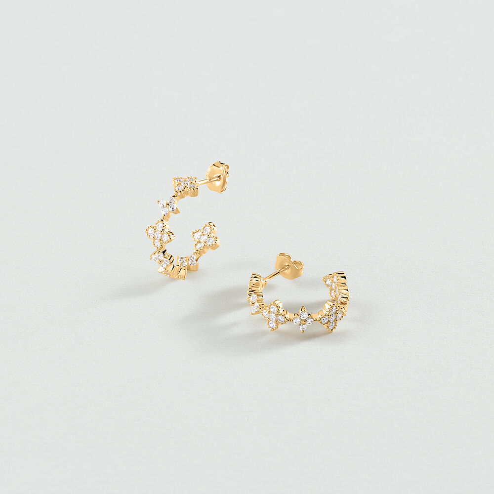 Hoops BELOVED - Crystal / Golden - Earrings  | Agatha