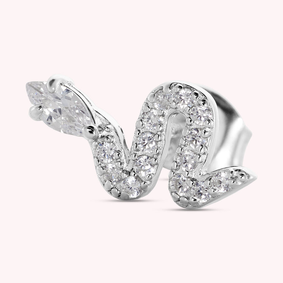 Piercing stud SNAKY - Crystal / Silver - All jewellery  | Agatha